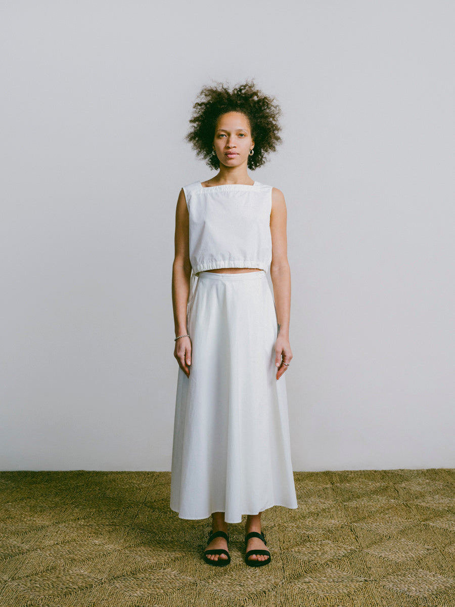 Bennett Skirt, Organic Poplin, Natural
