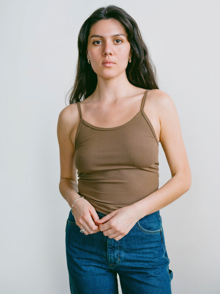 Baseline Cami, Tencel Rib, Cocoa