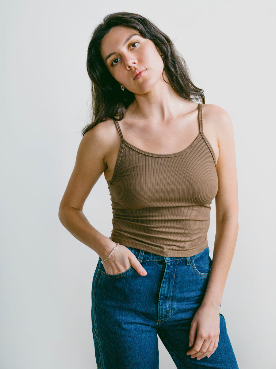 Baseline Cami, Tencel Rib, Cocoa 3 Baseline Cami, Tencel Rib, Cocoa