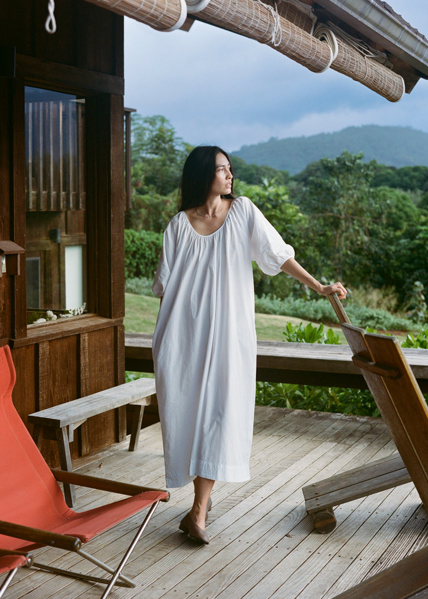 Ophelia Dress, Organic Batiste, Natural