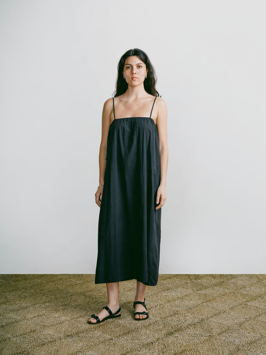 Marta Dress, Organic Batiste, Soft Black